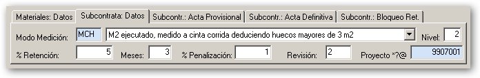 Datos de la subcontratación a nivel de contrato
