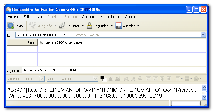 Activación del correo