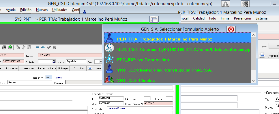 Selección de formularios en forma nube