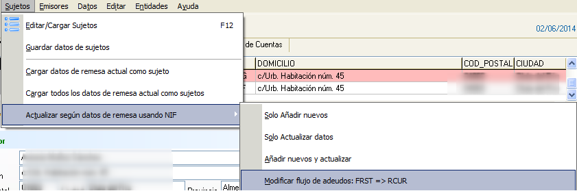 Asignar adeudo recurrente en norma 19 SEPA
