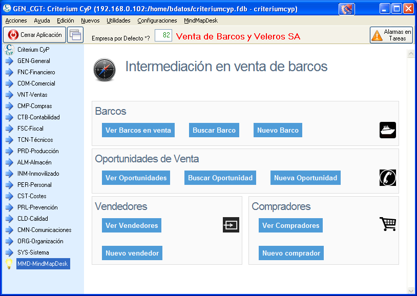 Escritorio MMD para venta de barcos