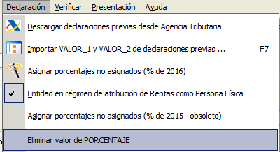 Eliminar porcentaje de deducción en modelo 182