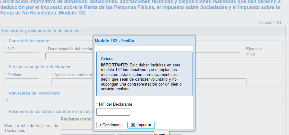 Importar modelo 180 en web de Agencia Tributaria