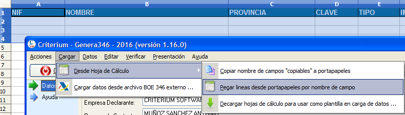 Cargar datos de hoja de cálculo a modelo