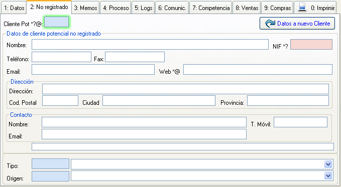 Registro de datos de contacto rápidos en oportunidad