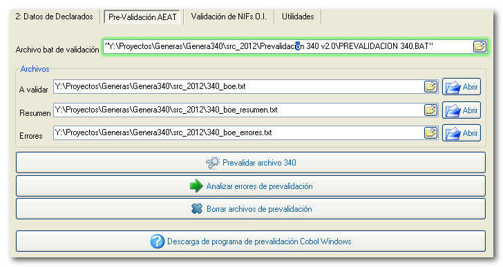 Prevalidar el archivo BOE generado antes de remitirlo a la AEAT