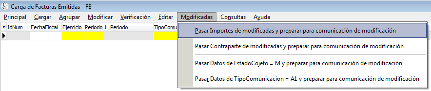 Pasar modificaciones para comunicación A1