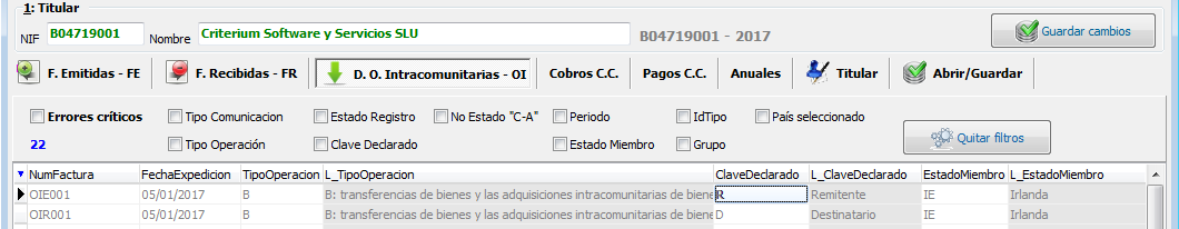Claves de declarado en determinadas operaciones intracomunitarias
